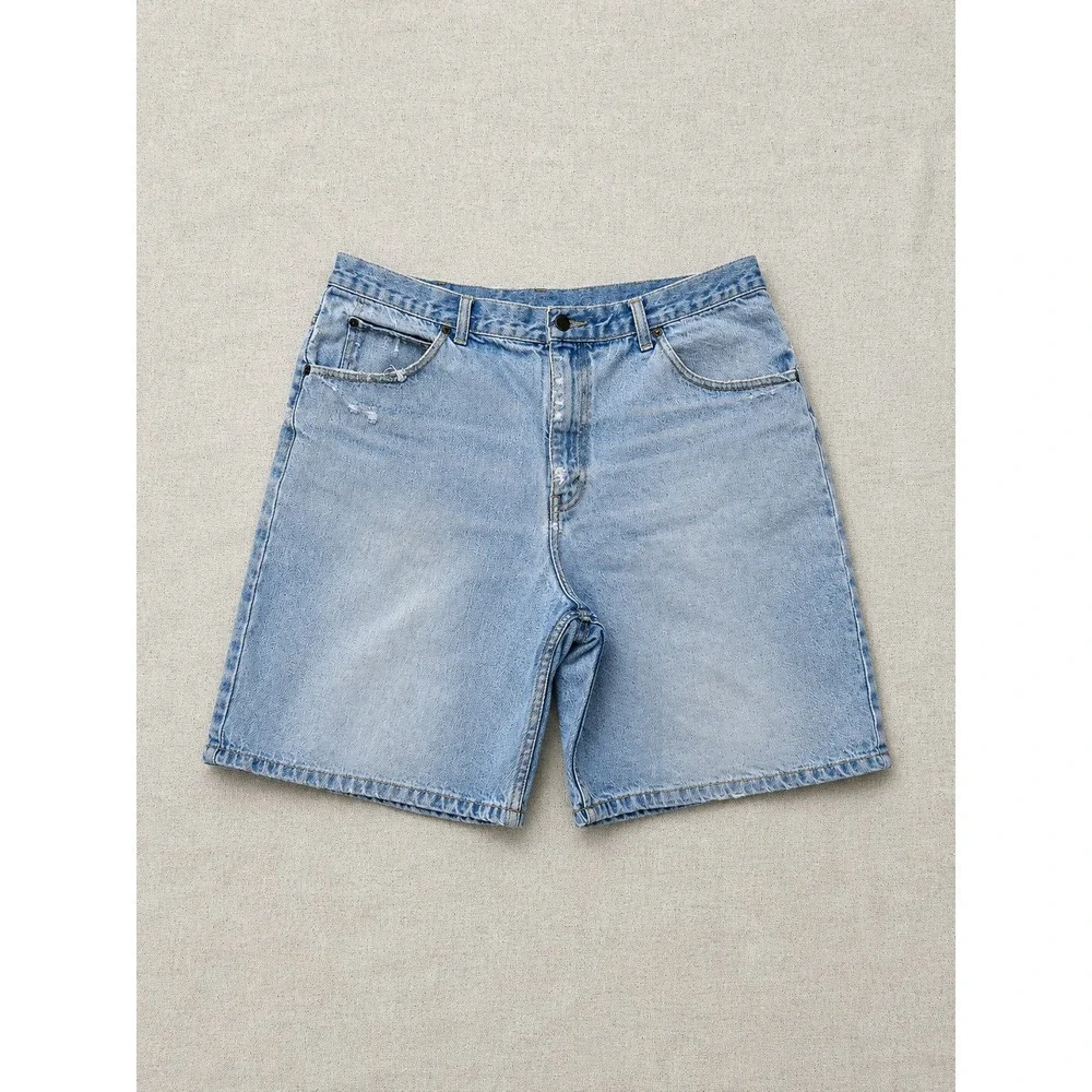 Britannia Vintage Denim Shorts Men's 38 Light Wash 100% Cotton Casual Jean Short